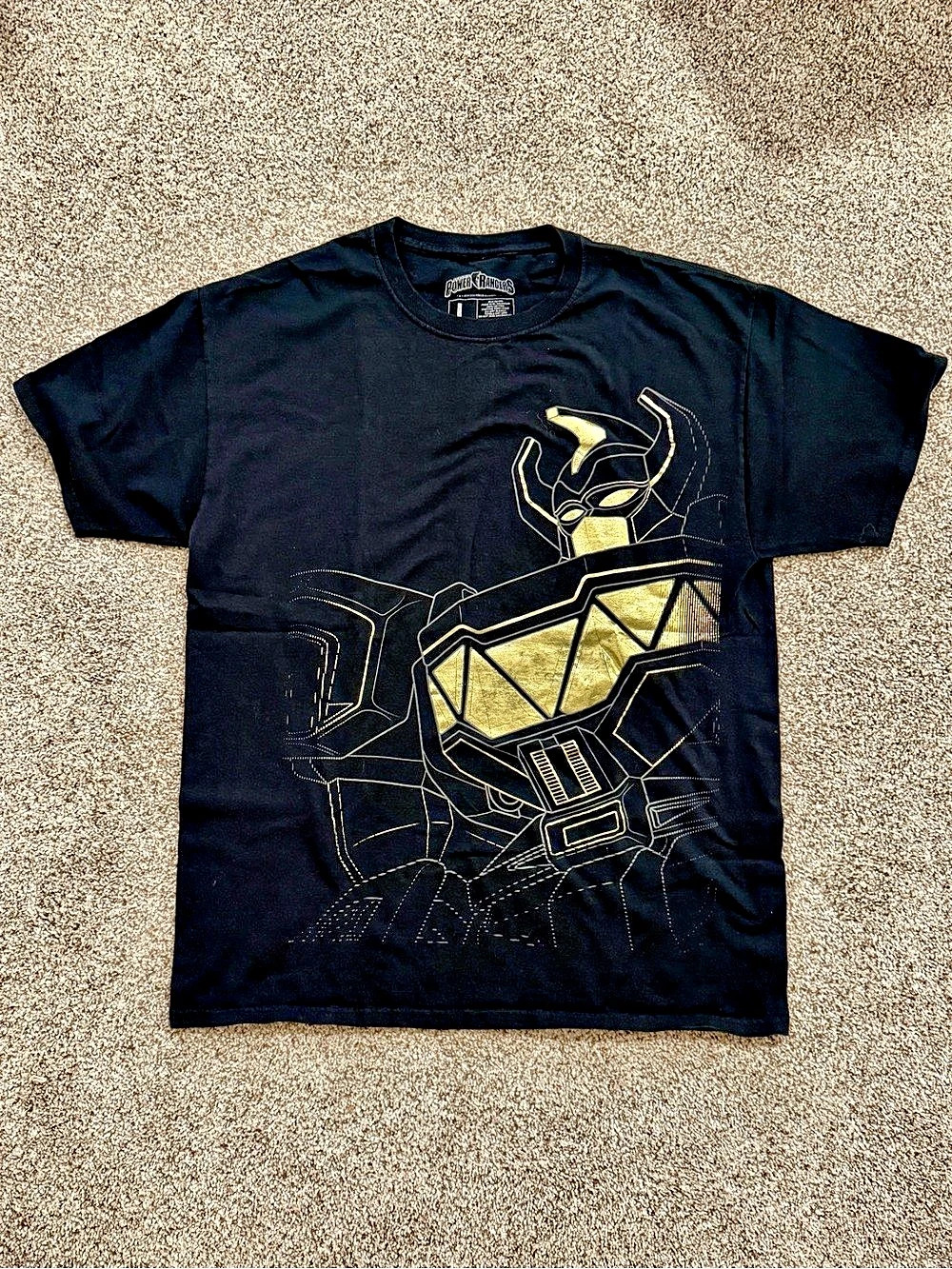 Power Rangers golden graphic tee Graphic Tee Black Gold Size Large